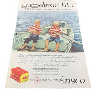 Vintage 1959 Ansco Chrome Film Beautiful Pictures Ad Advertisment